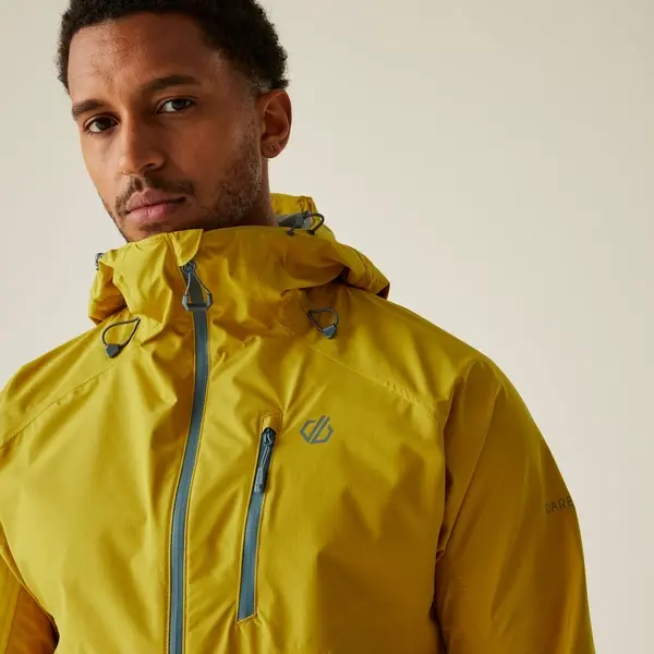 Dare 2b Men's Breathe Out 2.5 Layer Waterproof Jacket | Yellow Gold