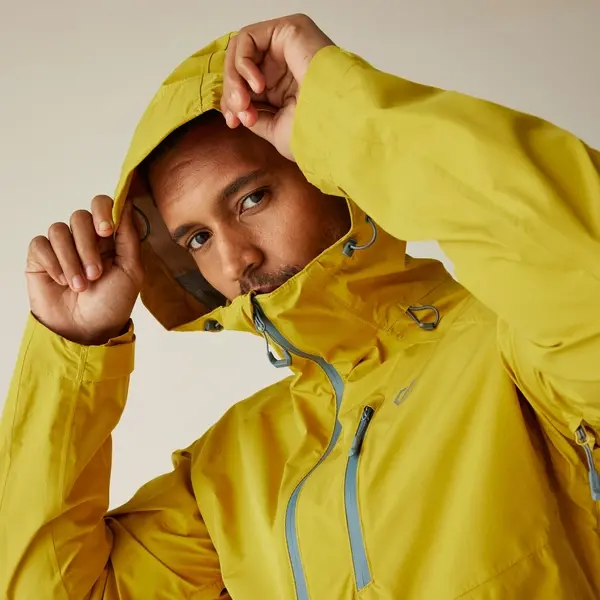 Dare 2b Men's Breathe Out 2.5 Layer Waterproof Jacket | Yellow Gold