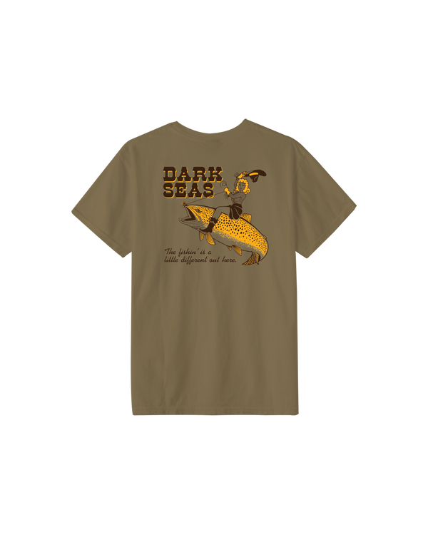 dark seas A Little Different Pigment T-Shirt DRIED TOBACCO