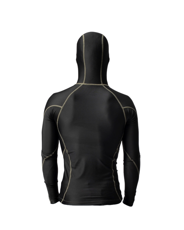Dark Seas Bandit LS Hooded Rash Guard BLACK