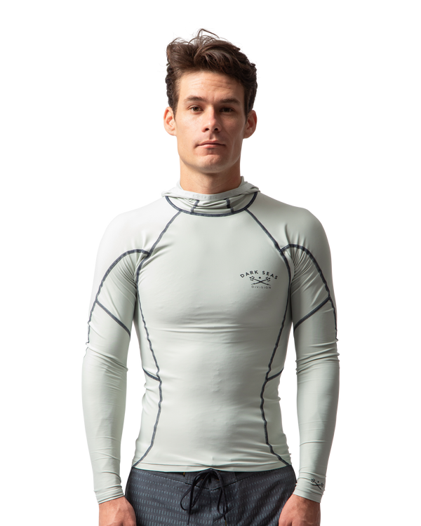 Dark Seas Bandit LS Hooded Rash Guard GREY