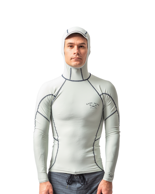 Dark Seas Bandit LS Hooded Rash Guard GREY