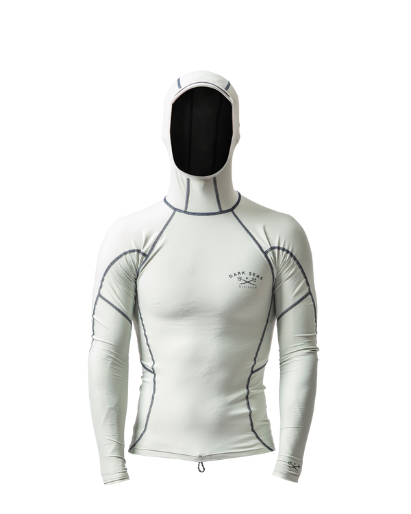 dark seas Bandit LS Hooded Rash Guard GREY