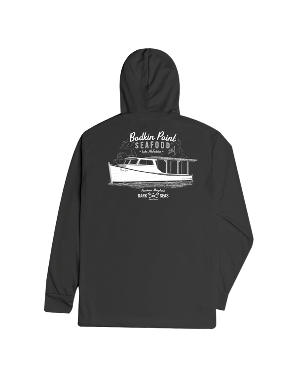 dark seas Crab Stand LS Hooded T-Shirt CARBON