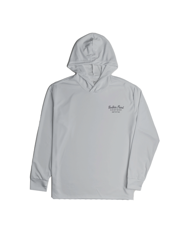 Dark Seas Crab Stand LS Hooded T-Shirt PEARL GREY