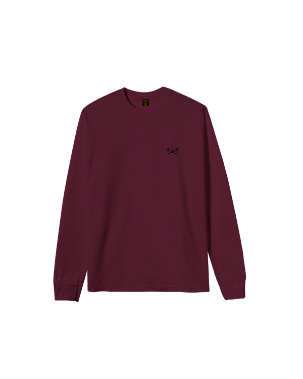 dark seas Go-To II Stock LS T-Shirt BURGUNDY
