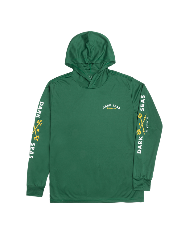 dark seas Headmaster Hooded LS Uv T-Shirt FOREST