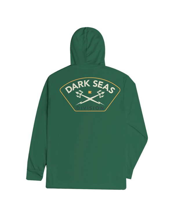 dark seas Headmaster III LS Hooded T-Shirt FOREST