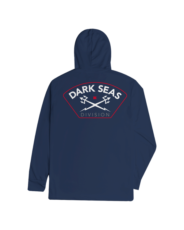 dark seas Headmaster III LS Hooded T-Shirt NAVY