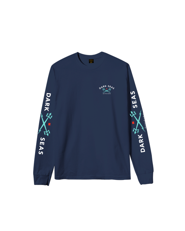 Dark Seas Headmaster III Stock LS T-Shirt NAVY