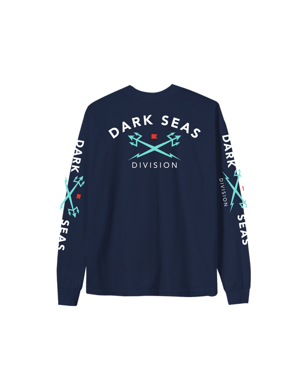 dark seas Headmaster III Stock LS T-Shirt NAVY