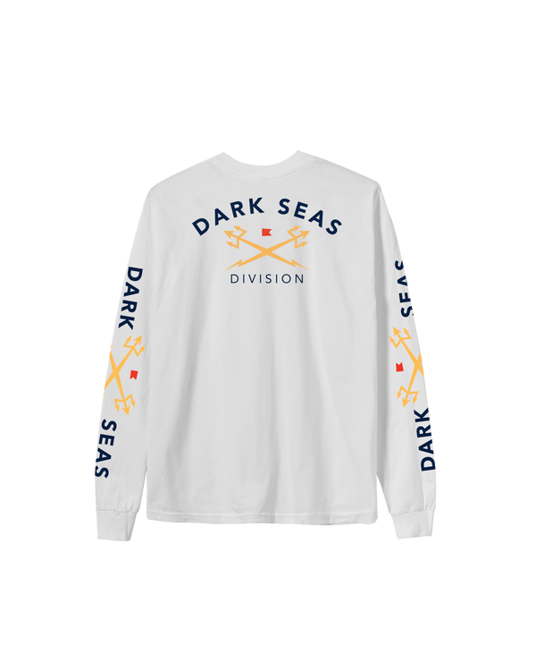 dark seas Headmaster III Stock LS T-Shirt WHITE