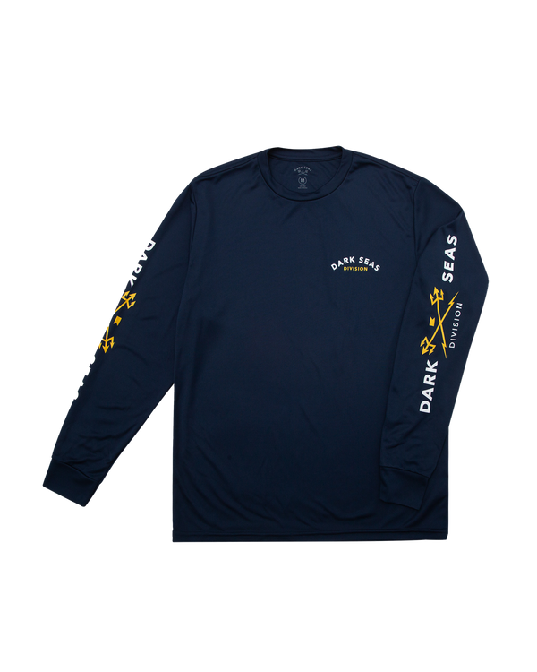 dark seas Headmaster LS Uv T-Shirt NAVY