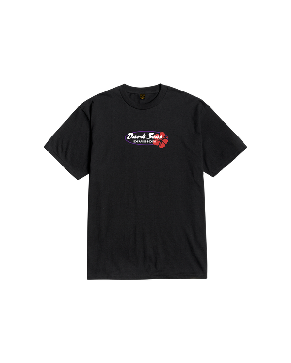 dark seas Hibiscus Stock T-Shirt BLACK