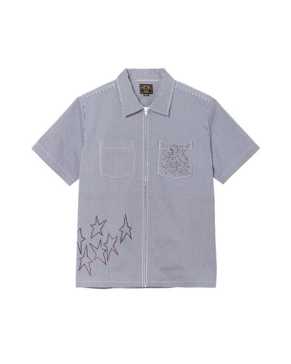 dark seas Nelson SS Shirt WHITE/INDIGO