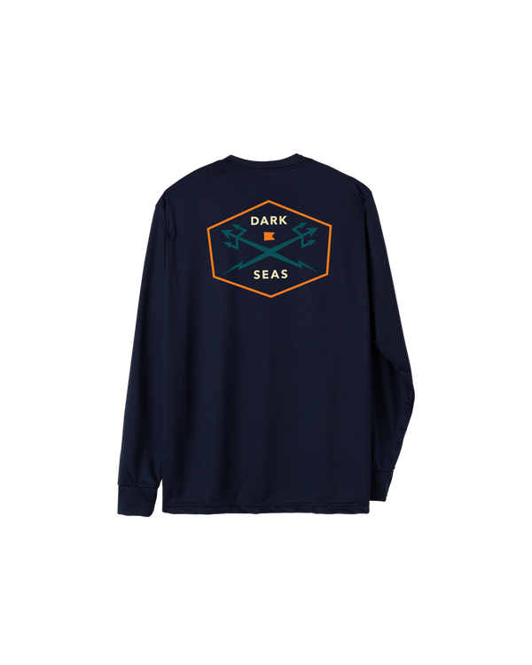dark seas Progressive LS Uv T-Shirt NAVY