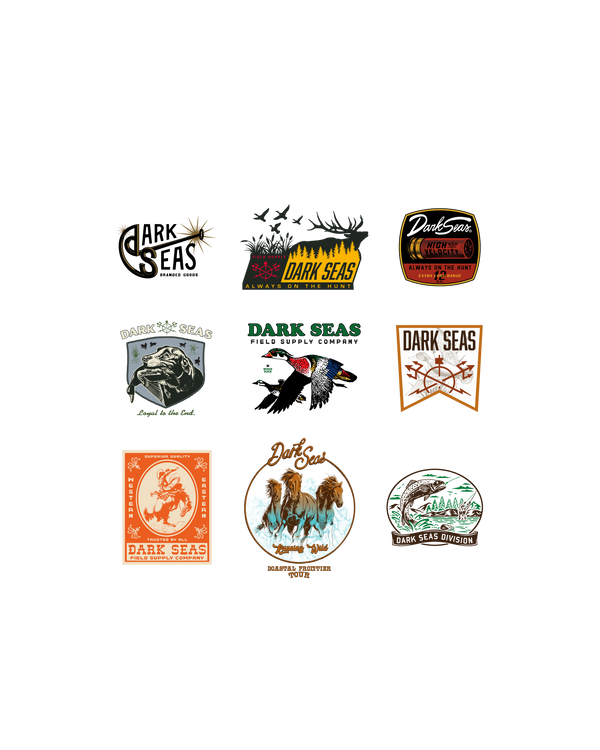 dark seas Sportsman Sticker Pack 6Pk ASSORTED