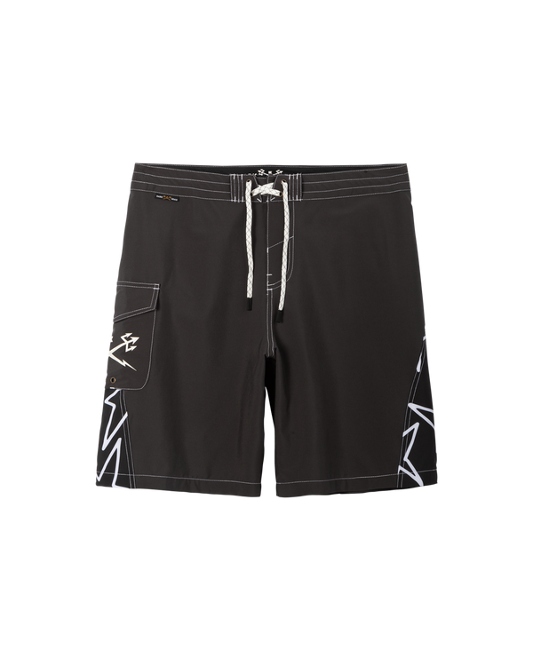 dark seas Time Warp Boardshort BLACK