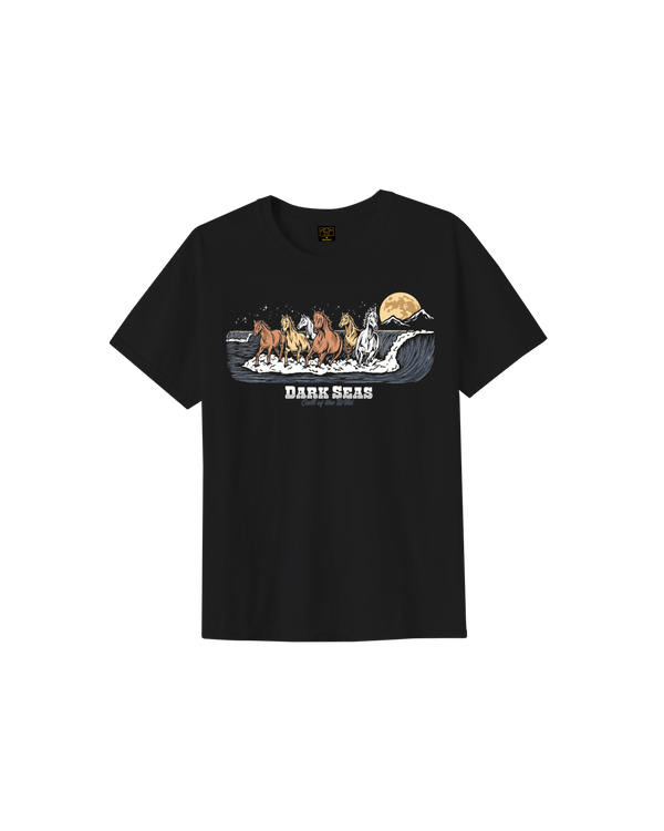 dark seas Wave Runners Pigment T-Shirt BLACK