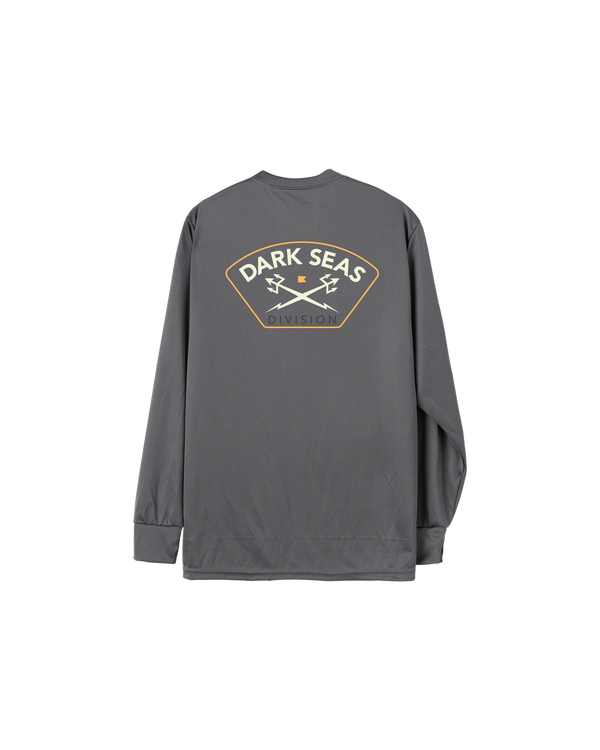 dark seas Headmaster III LS Uv T-Shirt GRANITE GREY