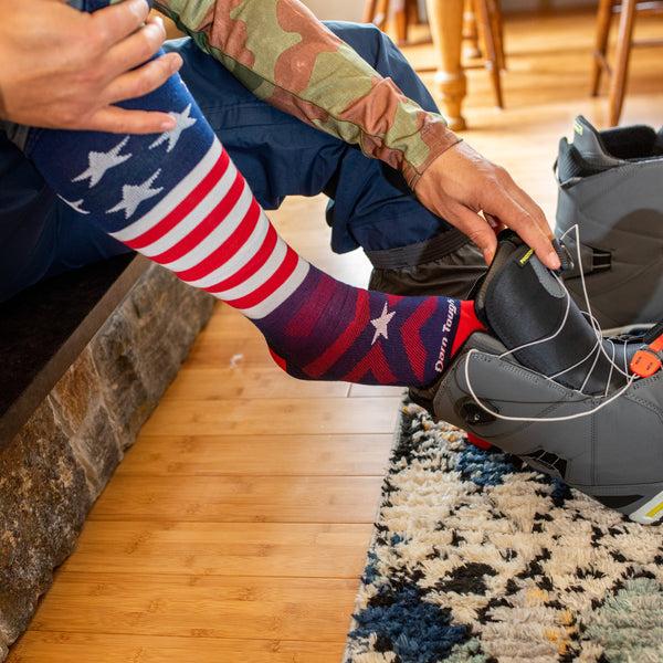 Darn Tough Men's Captain Stripe Over-the-Calf Midweight Ski & Snowboard Socks