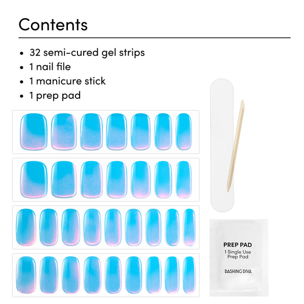 Dashing Diva Blue Spirulina Chrome Mani Glaze Effect