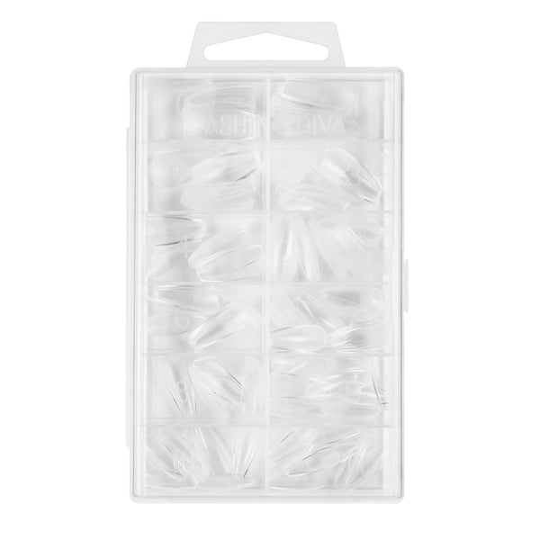 Dashing Diva Clear Long Coffin GelXtend Soft Gel Nail Tips