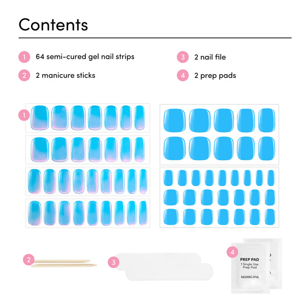 Dashing Diva Blue Spirulina Glaze Mani Pedi Set