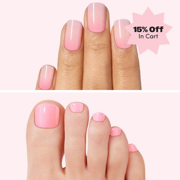 dashing diva Peach Fizz Glaze Mani Pedi Set