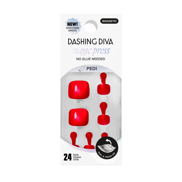 Dashing Diva Red's My Color Magic Press Pedicure