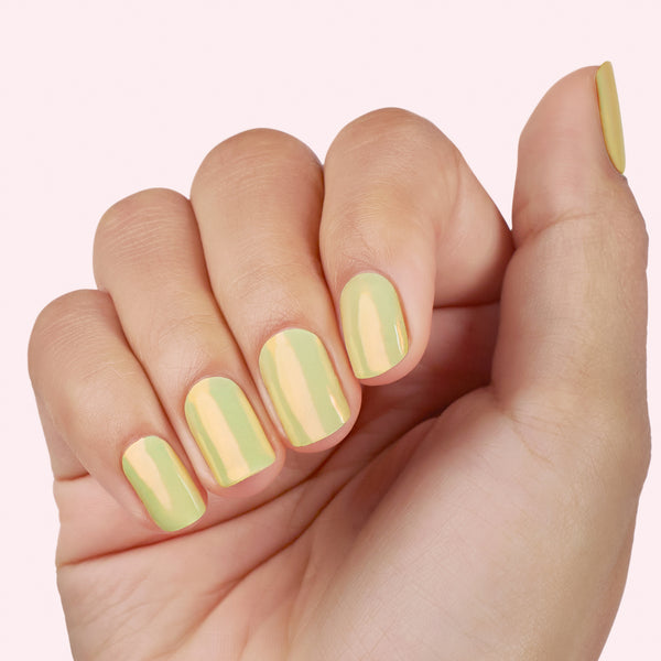 dashing diva Spicy Lemonade Chrome Mani Glaze Effect