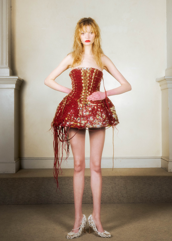 Dauphinette Basketwoven Hair Lampshade Corset Dresses