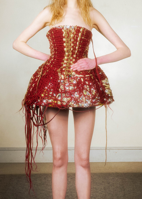 Dauphinette Basketwoven Hair Lampshade Corset Dresses
