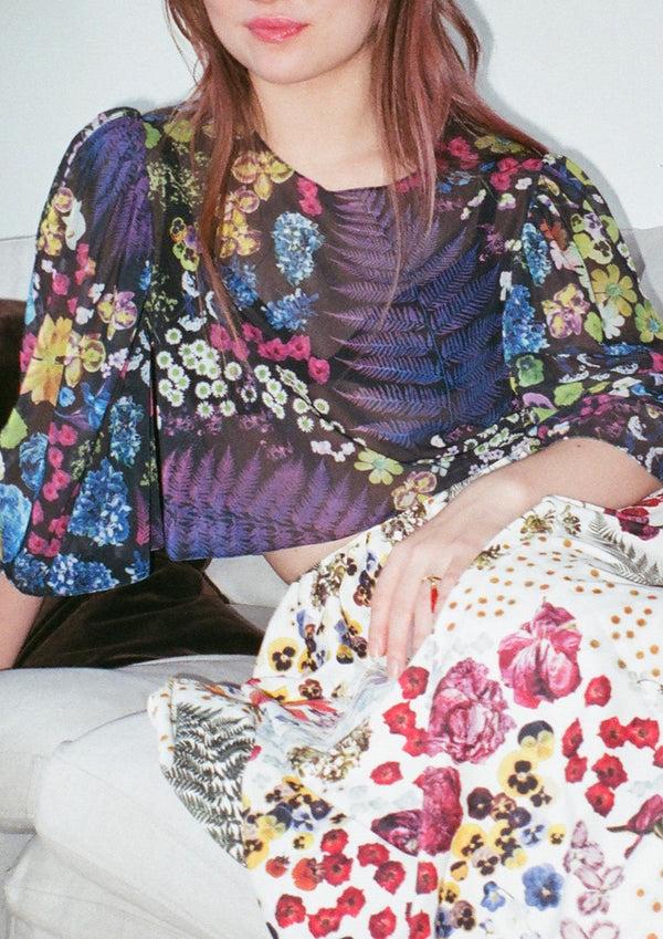 Dauphinette Bleeding Hearts Top In Acid Potpourri Mesh Shirts U0026 Tops