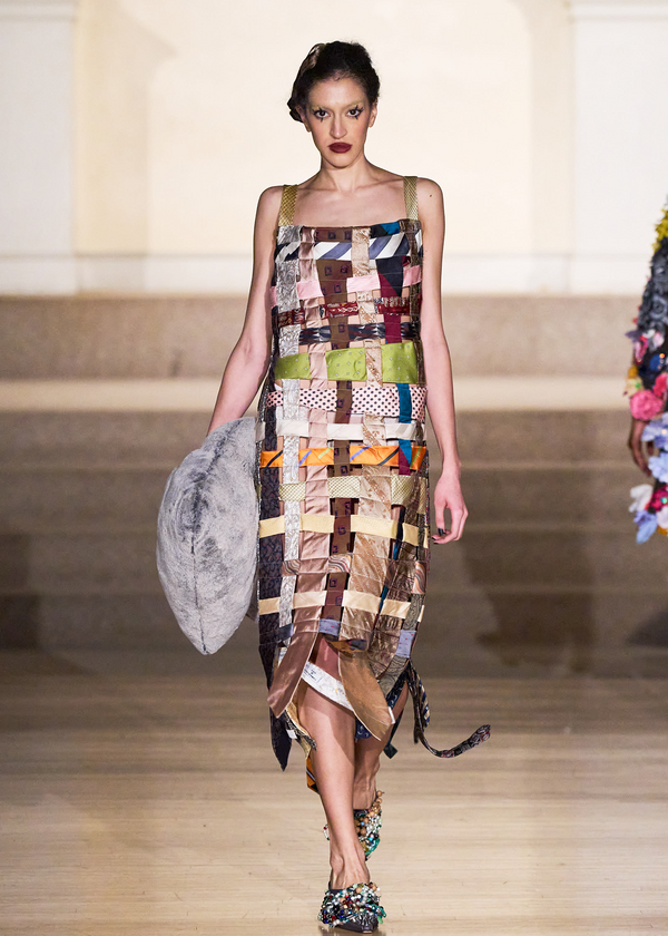 Dauphinette Basketwoven Silk Ties Dress