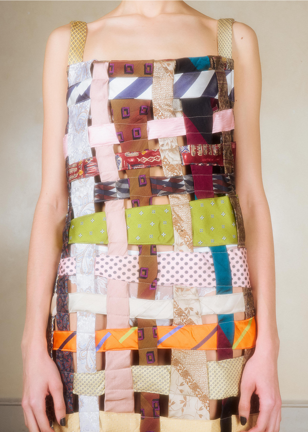 dauphinette Basketwoven Silk Ties Dress