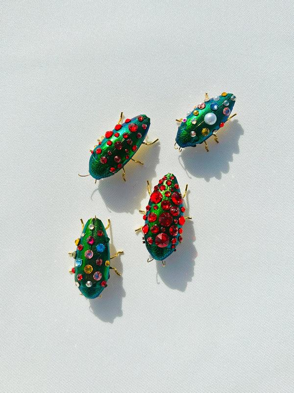 Dauphinette Crystal Beetle Pin
