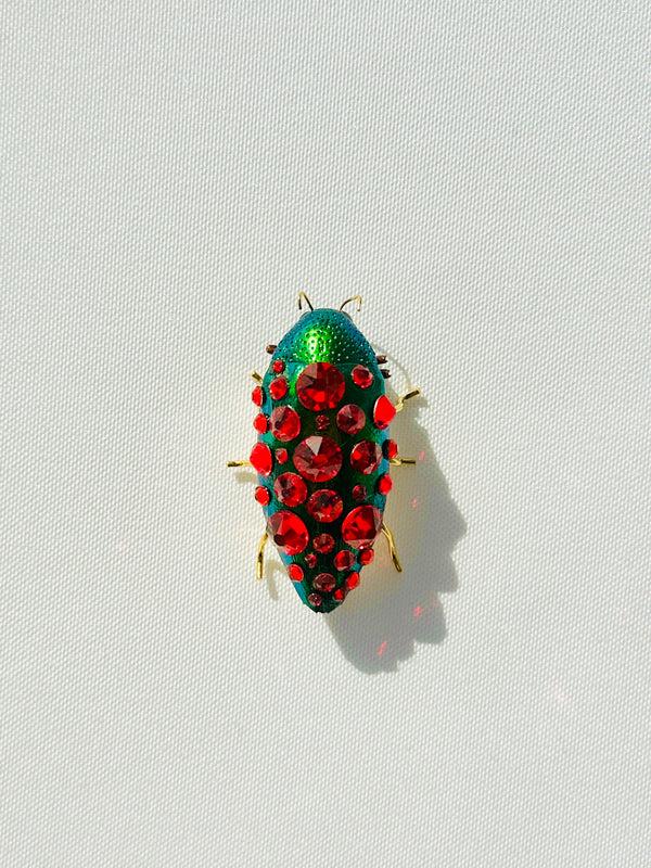 Dauphinette Crystal Beetle Pin
