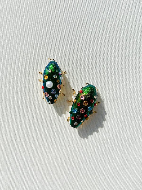 Dauphinette Crystal Beetle Pin