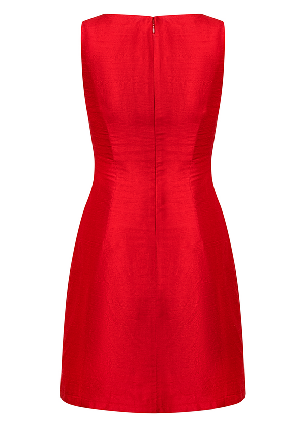 Dauphinette Doris Dress In Cherry Silk Dresses