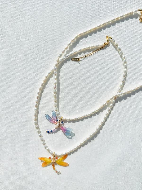 Dauphinette Dragonfly Pearlie Necklace Necklaces