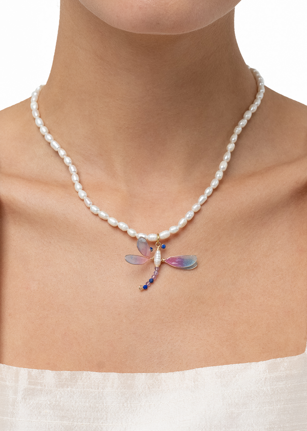 Dauphinette Dragonfly Pearlie Necklace Necklaces