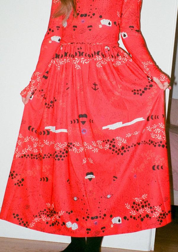 Dauphinette Flame Tattoo Midi Skirt Skirts