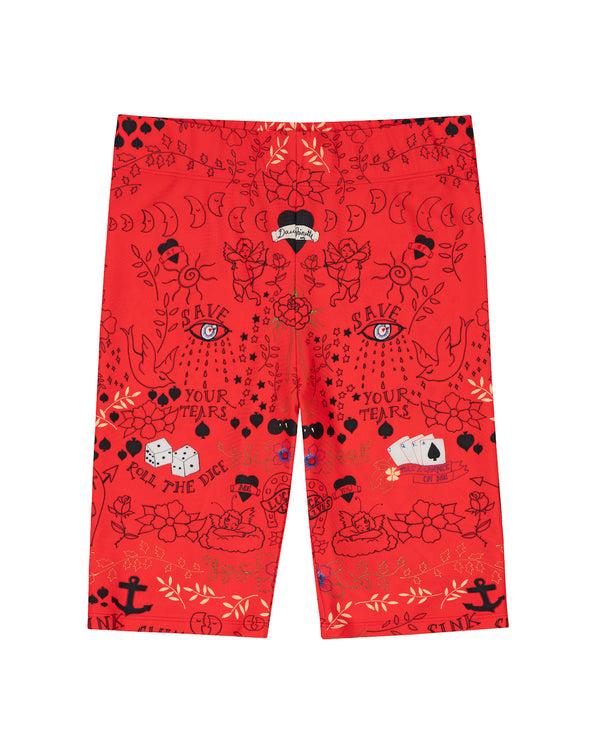dauphinette Flame Tattoo You Bike Short Shorts