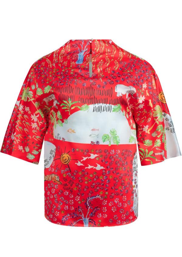 Dauphinette Floatkerchief Top In Fever Dream