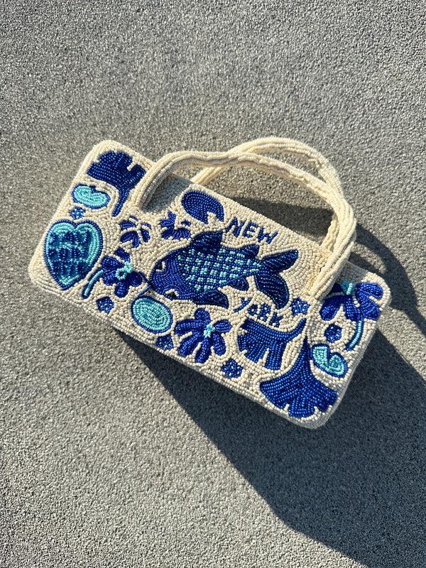 Dauphinette Hand-Beaded Chinoiserie Bag