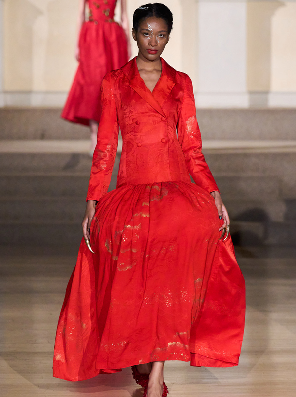 Dauphinette Joan Dress In Red Kimono Silk Dresses