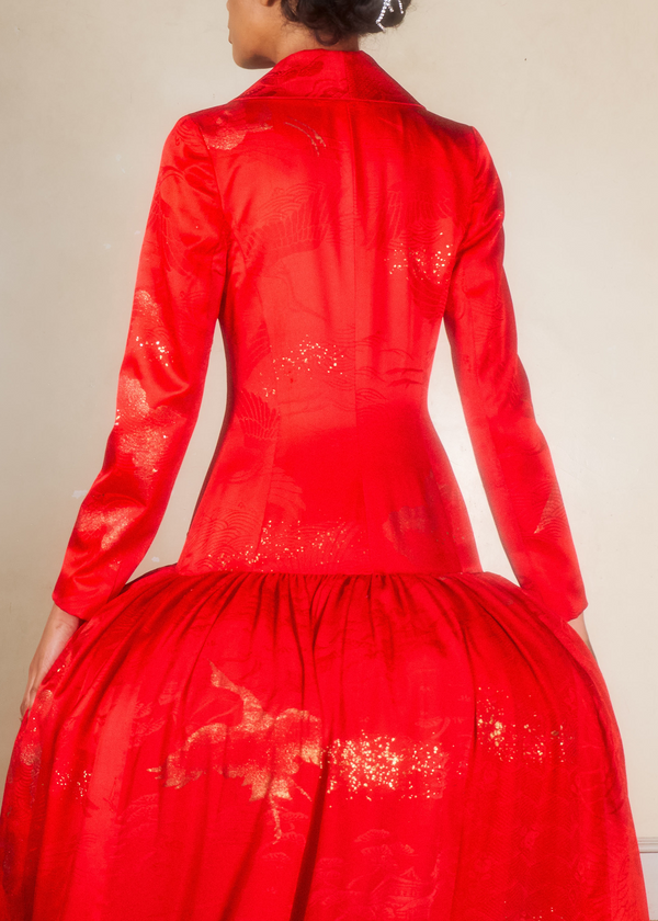 Dauphinette Joan Dress In Red Kimono Silk Dresses
