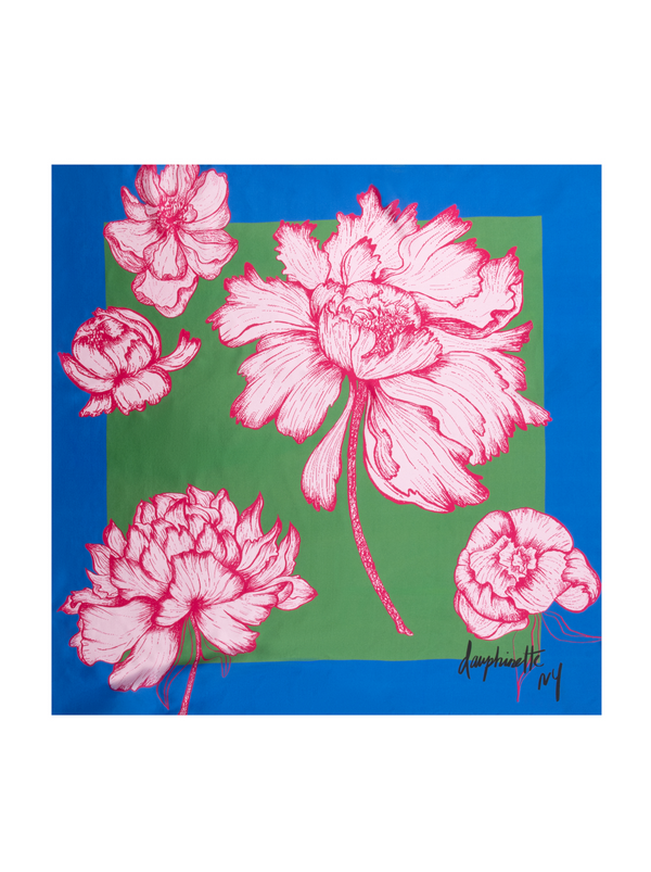 dauphinette Jumbo Peonies Silk Scarf