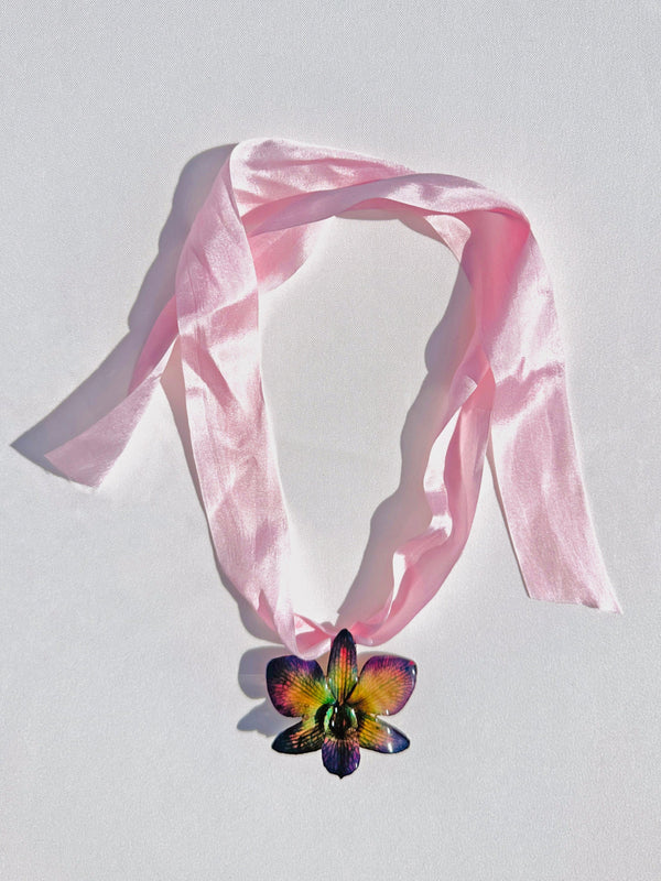 dauphinette Lunar Orchid Silk Choker Jewelry